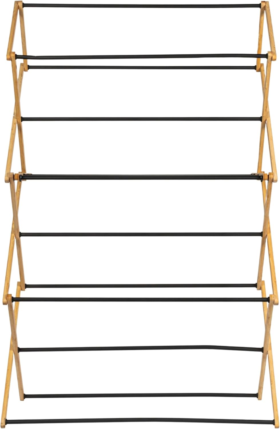 Household Essentials Bamboo Folding Clothes Drying Rack | Large Capacity, 14 Coated Metal Dowels, 28 Feet of Drying Space | Eco-Friendly, Collapsible Indoor Rack for Apartments, Homes & Dorms