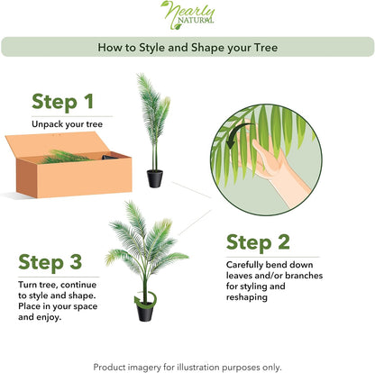 Nearly Natural 4ft Golden Cane Palm Artificial Tree