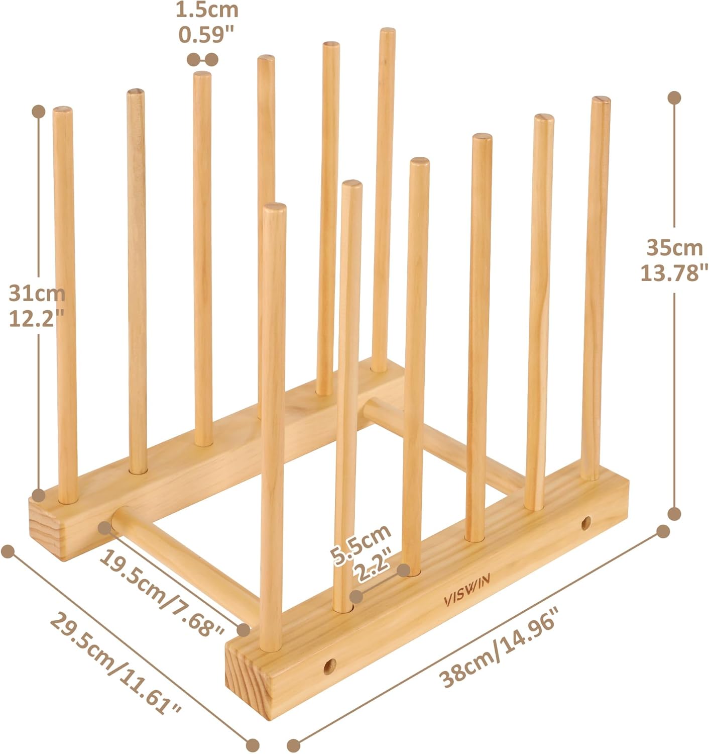 VISWIN Tabletop Art Storage Rack - Wooden Drying & Display Rack with Adjustable Slots for Organizing Canvas, Prints, Artwork, Panels, and Posters - Ideal Art Organizer for Studios & Galleries