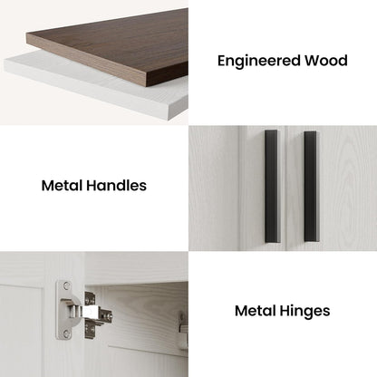 ANCTOR Freestanding Wardrobe Closet 70.6" H, Tall Armoire Wardrobe Closet 3 Doors with Hanging Rod, Drawers, Adjustable Cube Shelves and a Closed Cabinet Organizer Modern Bedroom Clothes Cabinet