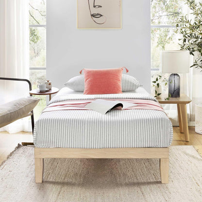 Mellow Naturalista Classic - 12 Inch Solid Wood Platform Bed with Wooden Slats, No Box Spring Needed, Easy Assembly, Full, Natural Pine