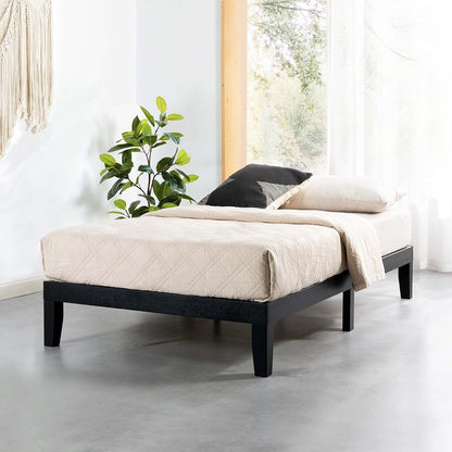 Mellow Naturalista Classic - 12 Inch Solid Wood Platform Bed with Wooden Slats, No Box Spring Needed, Easy Assembly, Full, Natural Pine