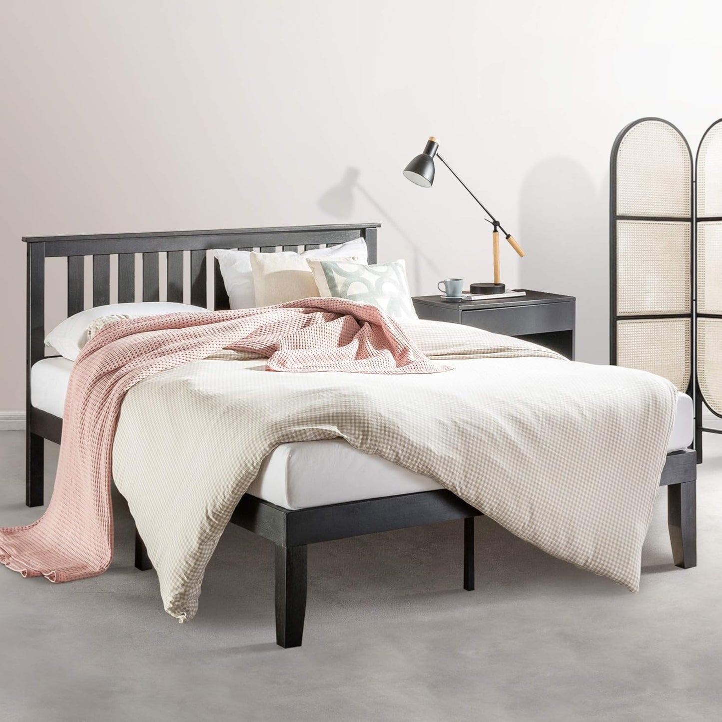 Mellow Naturalista Classic - 12 Inch Solid Wood Platform Bed with Wooden Slats, No Box Spring Needed, Easy Assembly, Full, Natural Pine