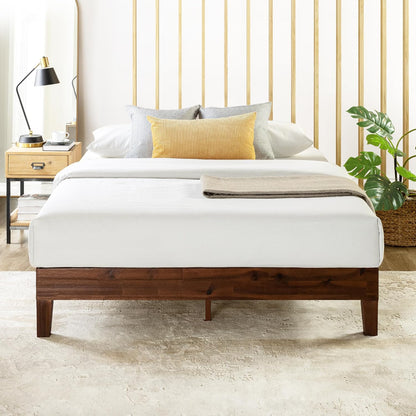 Mellow Naturalista Classic - 12 Inch Solid Wood Platform Bed with Wooden Slats, No Box Spring Needed, Easy Assembly, Full, Natural Pine