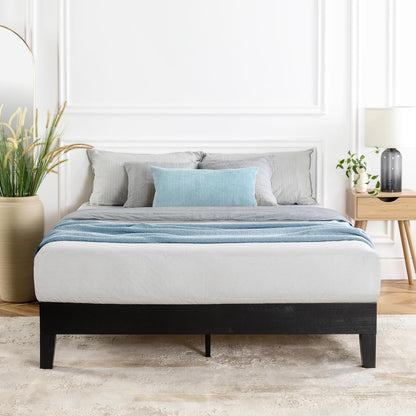 Mellow Naturalista Classic - 12 Inch Solid Wood Platform Bed with Wooden Slats, No Box Spring Needed, Easy Assembly, Full, Natural Pine